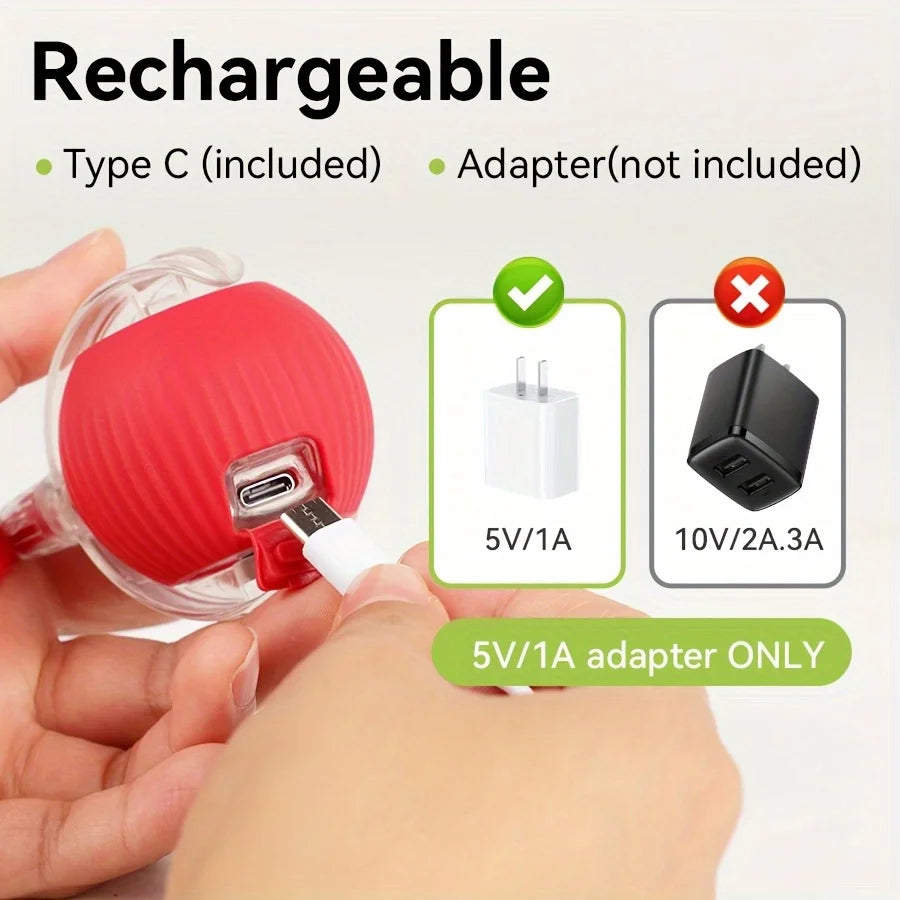 Interactive Rechargeable Cat Ball Toy with Tail - Automatic Rolling Smart Pet Plaything