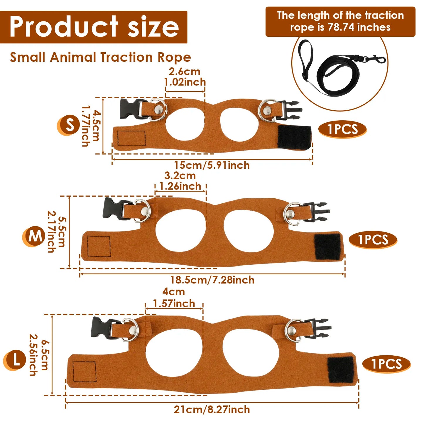 Adjustable 3-Piece Harness and Leash Set for Bearded Dragons, Chameleons, and Amphibians