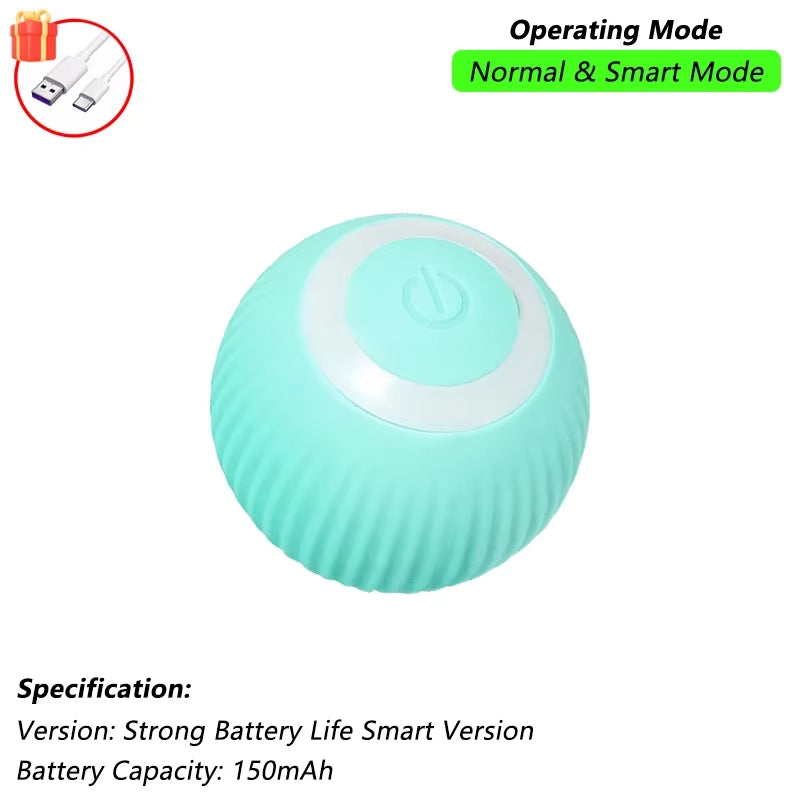 Interactive Rechargeable Cat Ball Toy with Tail - Automatic Rolling Smart Pet Plaything
