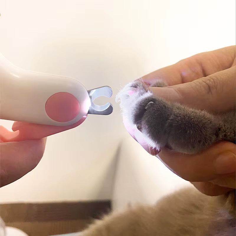 Professional LED Pet Nail Clipper with Safety Lock - Grooming Kit for Cats and Dogs