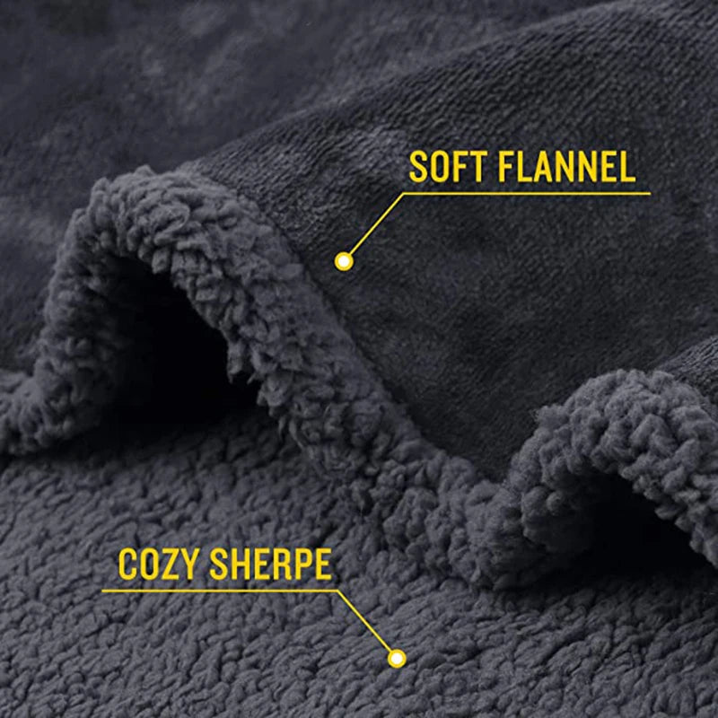 Reversible Waterproof Pet Blanket - Liquid-Resistant Dog Cover for Sofa, Bed, and Couch with Sherpa Fleece Protection