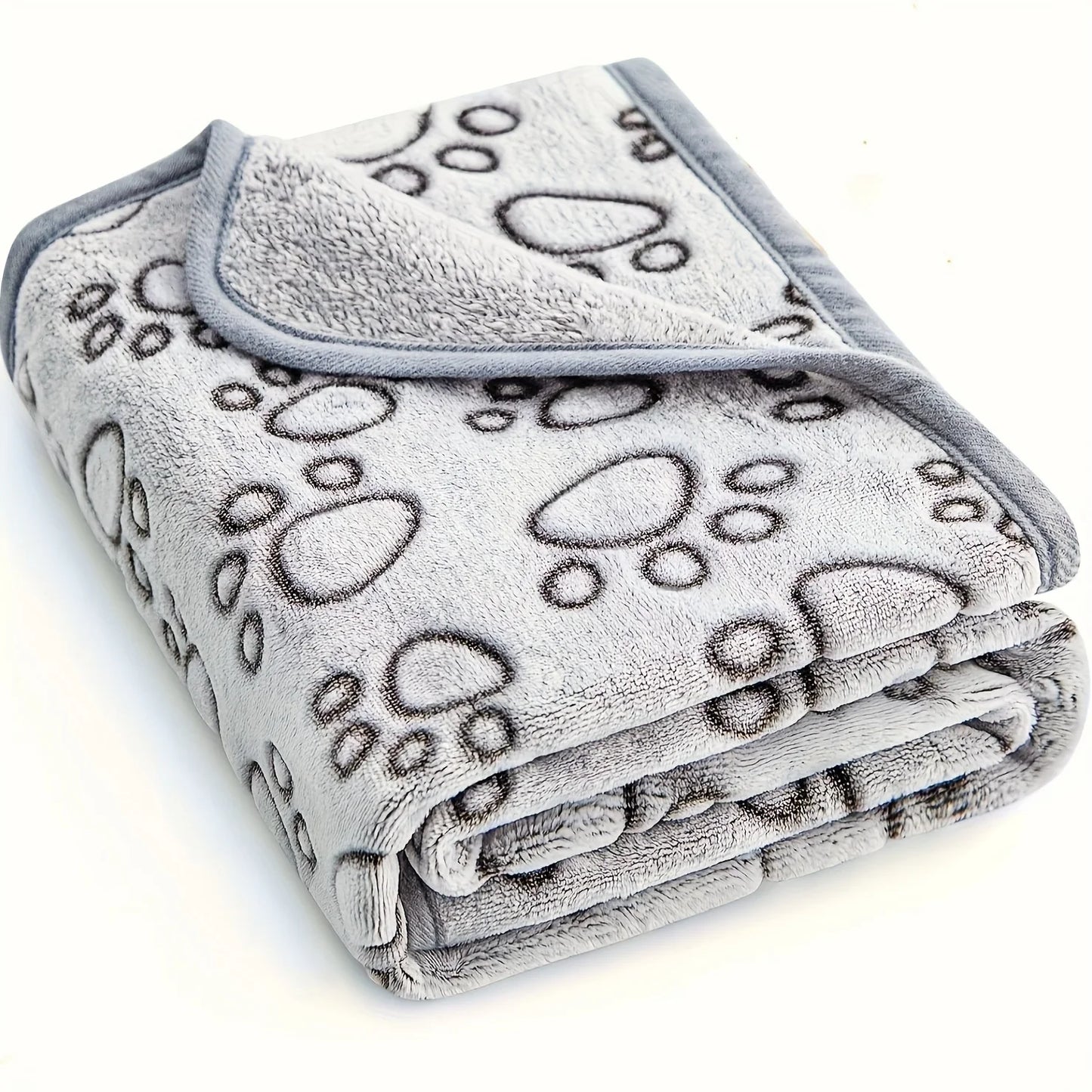 Premium Ultra-Soft Paw Print Dog Blanket - Machine Washable Cozy Pet Pillow Pad for Indoor and Outdoor Use - Ideal for Small to Large Pets