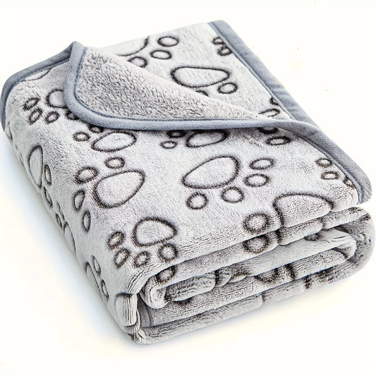 Premium Ultra-Soft Paw Print Dog Blanket - Machine Washable Cozy Pet Pillow Pad for Indoor and Outdoor Use - Ideal for Small to Large Pets