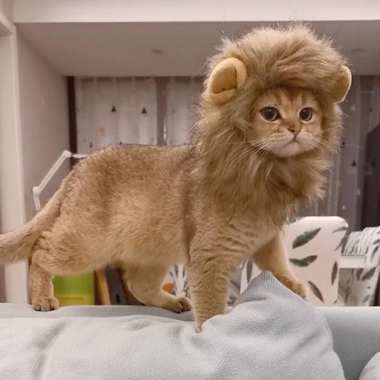 Cat Lion Mane Halloween Costume for Small Cats and Kittens - Ideal for Halloween, Cat Birthdays, and Cosplay Events
