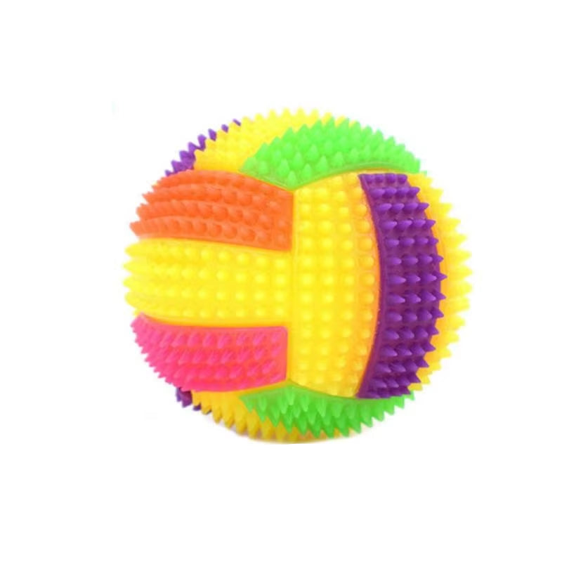 Luminous Elastic Sound Activation Massage Ball Toy for Dogs and Children - Bouncy Whistle Soccer Ball