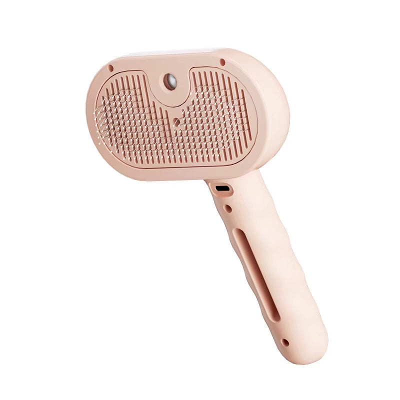 Pet Steam Massage Brush with Safe Round Head and Soft Teeth for Effective Hair Removal in Dogs and Cats