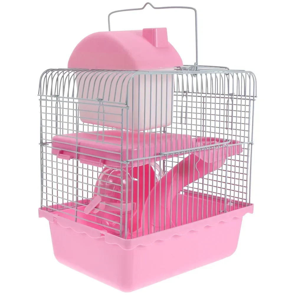 Double-Layer Luxury Hamster Habitat - Sturdy Castle Villa for Small Pets