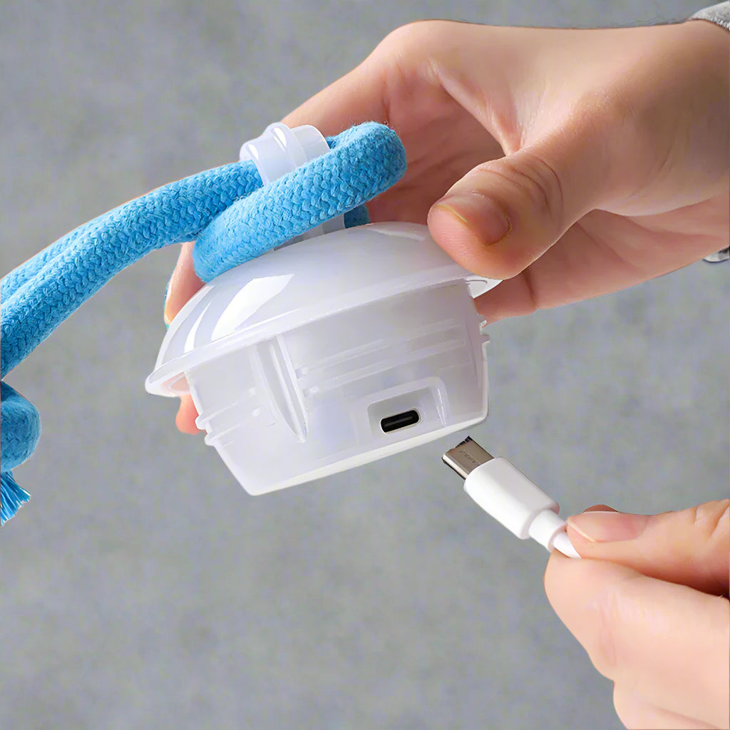 Electric Rolling Ball Interactive Pet Toy with Rope Motion - USB Rechargeable Exercise Toy for Dogs and Cats