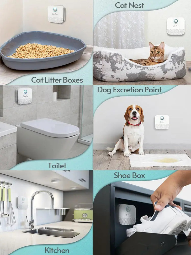 Downypaws 4000mAh Smart Cat Odor Eliminator - Premium Deodorizing Solution for Cat Litter Boxes and Pet Toilets