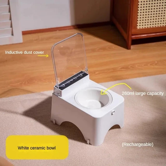 Smart Pet Feeder with Infrared Sensor and Automatic Lid for Cats and Dogs, Rodent-Proof Food Dispenser