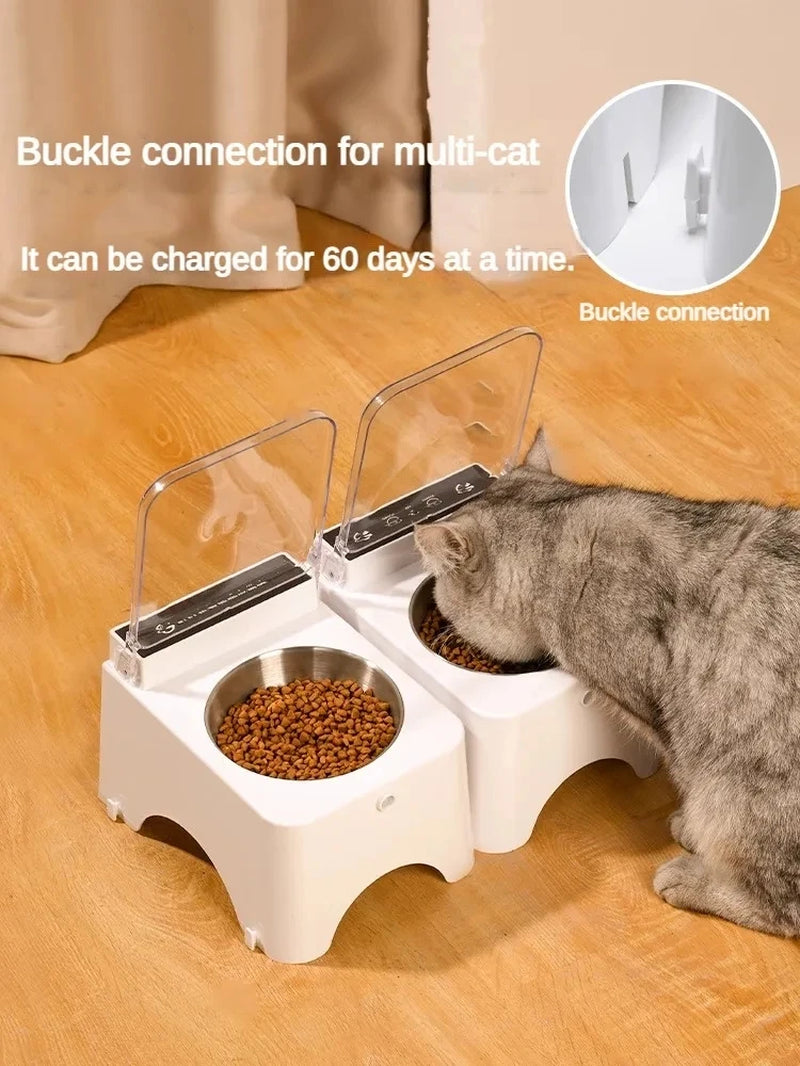 Smart Pet Feeder with Infrared Sensor and Automatic Lid for Cats and Dogs, Rodent-Proof Food Dispenser