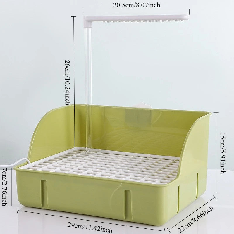Electric Bathing Basin with Automatic Water Circulation for Budgerigars, Cockatiels, and Sun Conures
