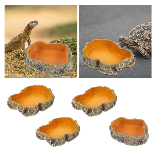 Premium Reptile Water and Feeding Bowl for Terrariums - Ideal for Frogs, Chameleons, Tortoises, Bearded Dragons, and Turtles
