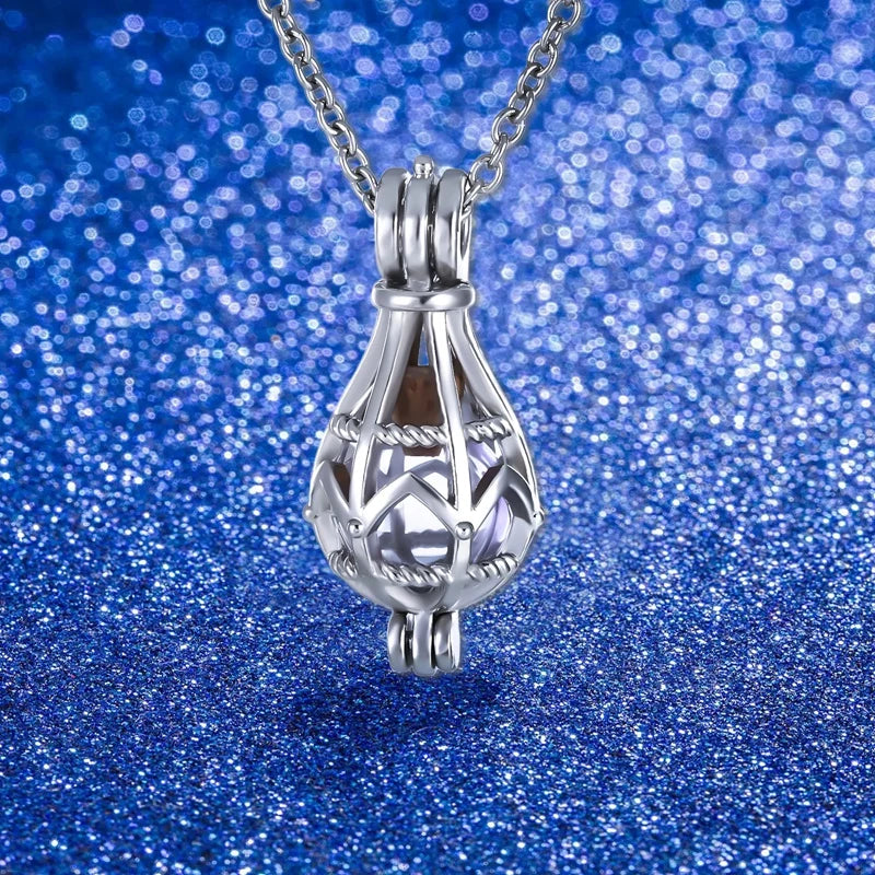 Hollow Teardrop Keepsake Urn Necklace for Ashes - Openwork Cremation Memorial Pendant