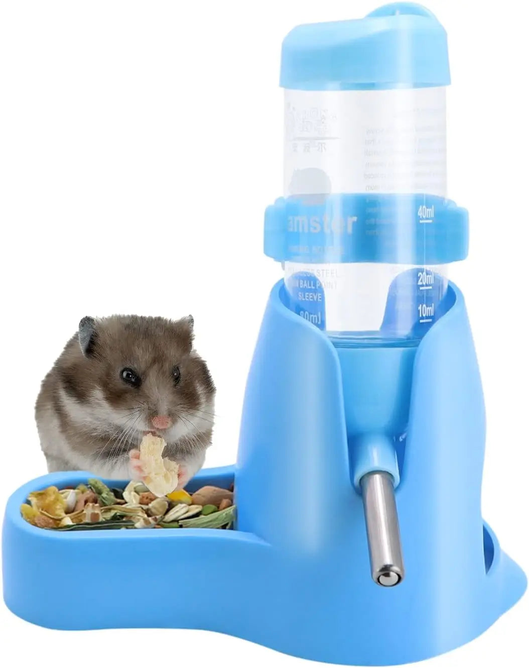 3-in-1 Hanging Water Dispenser for Small Pets - 80ml Capacity for Dwarf Hamsters, Mice, Rats, and Hedgehogs