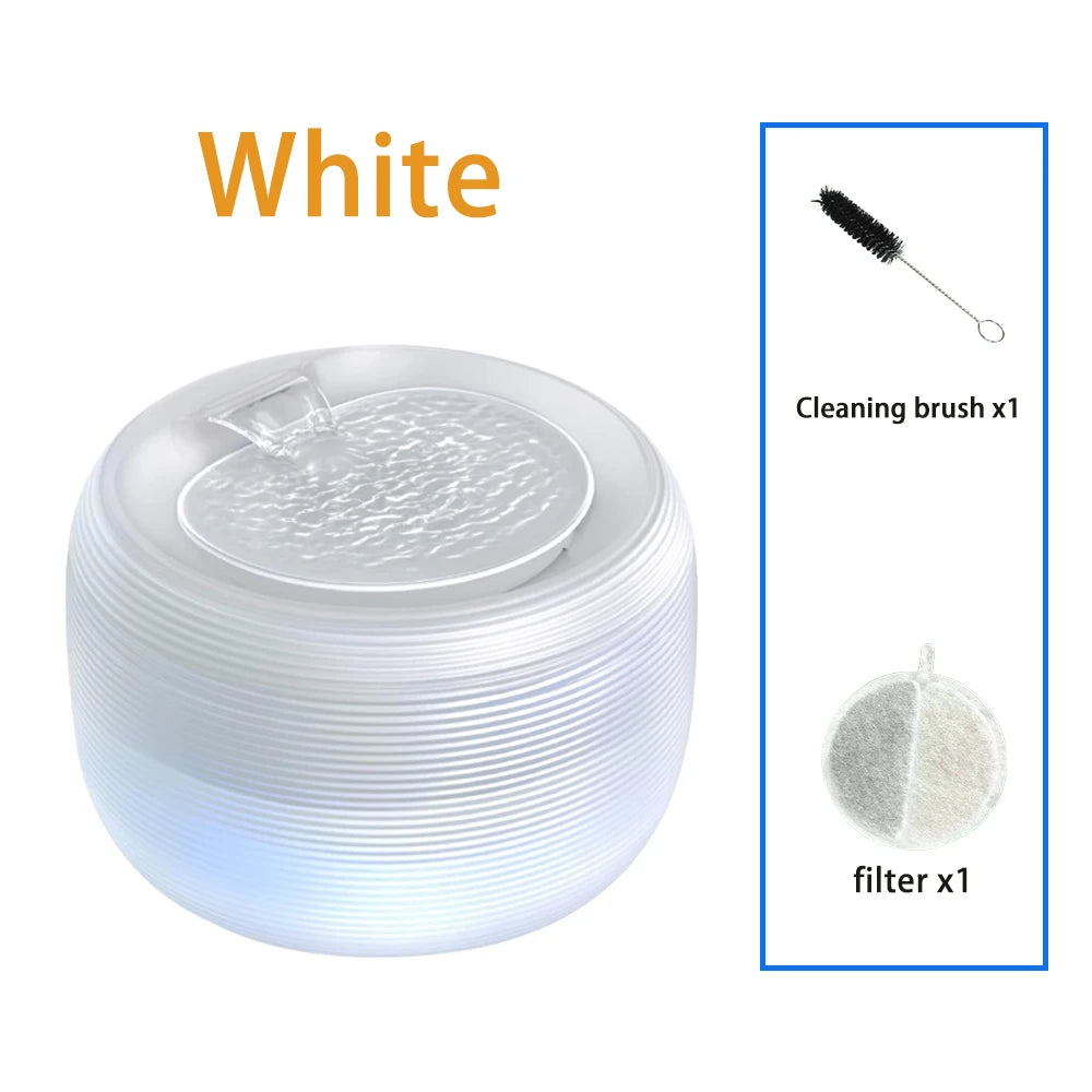 Large Capacity Ultra-Quiet USB Electric Pet Water Fountain with Automatic Filtration System for Cats