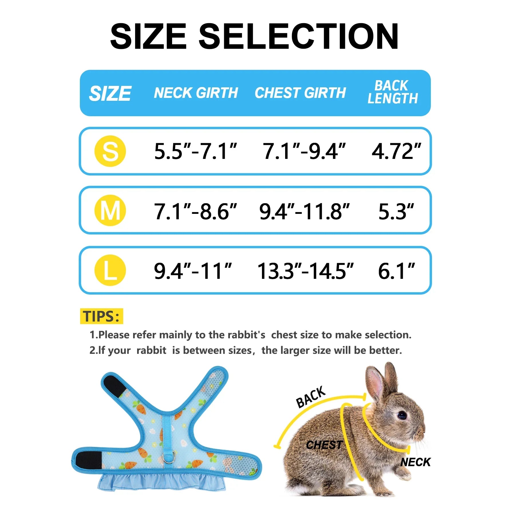 Adjustable Rabbit Harness and Leash - Breathable Mesh Vest with Skirt for Small Pets Including Bunnies and Guinea Pigs