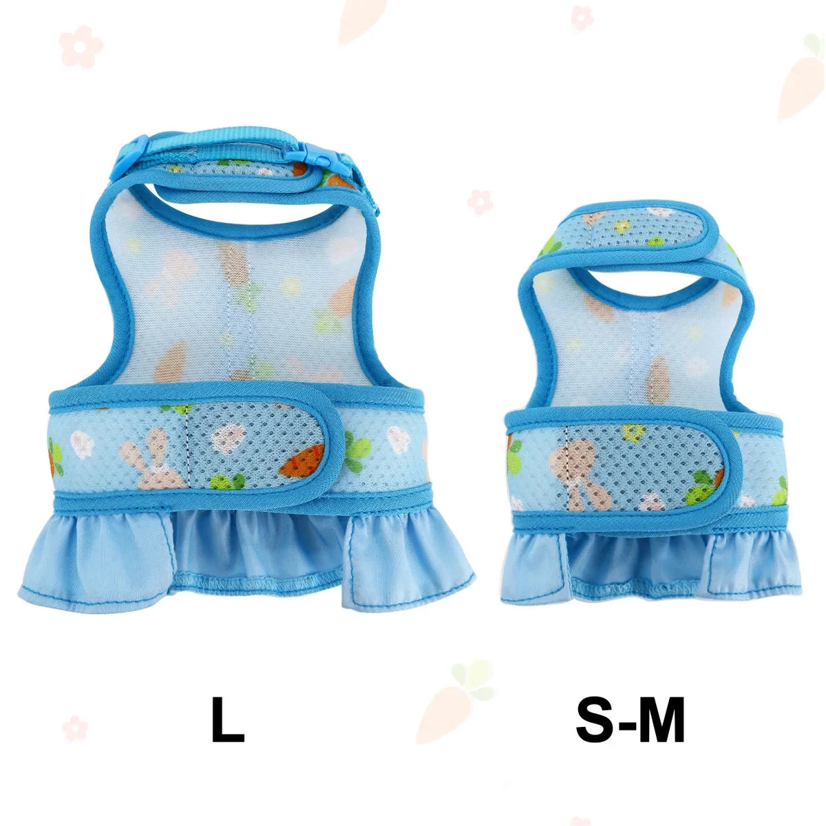 Adjustable Rabbit Harness and Leash - Breathable Mesh Vest with Skirt for Small Pets Including Bunnies and Guinea Pigs