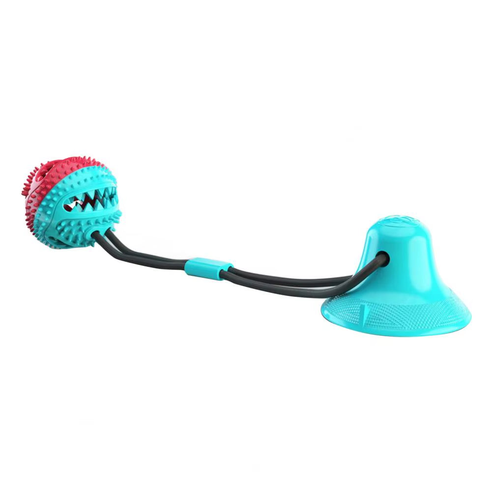 Durable Interactive Dog Chew Toys for Aggressive Chewers - Suction Cup Teething Rope and Puzzle Treat Dispensing Ball