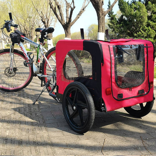Outdoor Heavy Duty Foldable Practical Pet Stroller  With Bicycle Tow