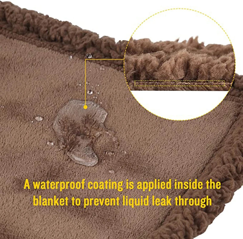 Reversible Waterproof Pet Blanket - Liquid-Resistant Dog Cover for Sofa, Bed, and Couch with Sherpa Fleece Protection