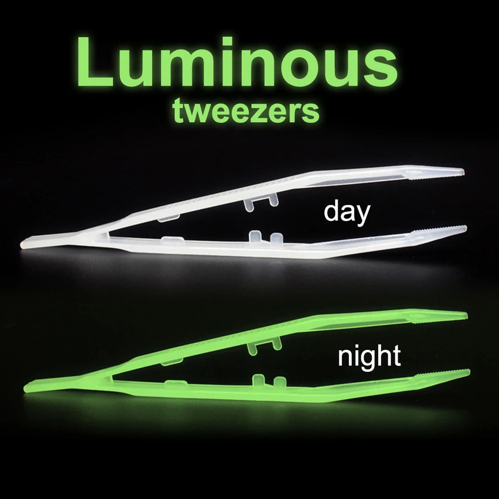 Noctilucent Tweezers for Reptile Care - Durable, Rust-Resistant Feeding and Cleaning Tools for Lizards, Geckos, Turtles, Snakes, and Spiders