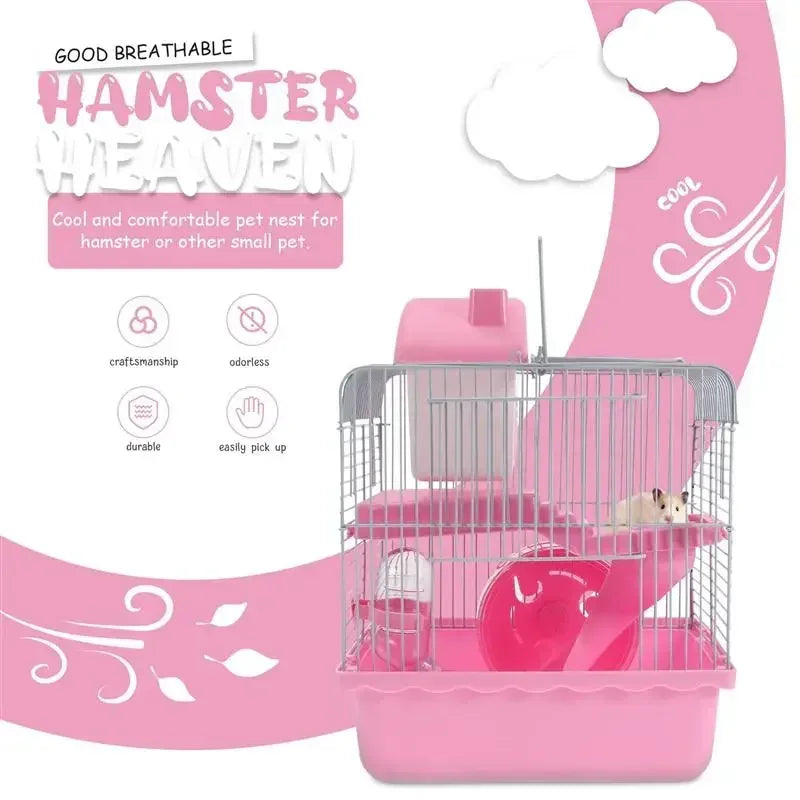 Double-Layer Luxury Hamster Habitat - Sturdy Castle Villa for Small Pets
