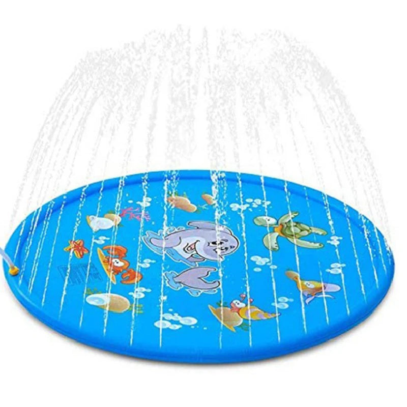 170cm Inflatable Outdoor Pet Swimming Pool and Splash Pad - Cooling Water Mat for Dogs and Children