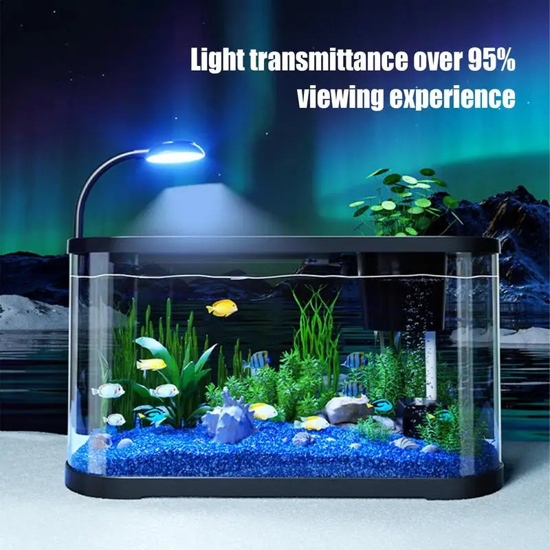 Aquarium Kit for Small Betta Fish - User-Friendly Desktop Tank for Home Use, Ideal for Betta Fish, Tortoises, and Frogs