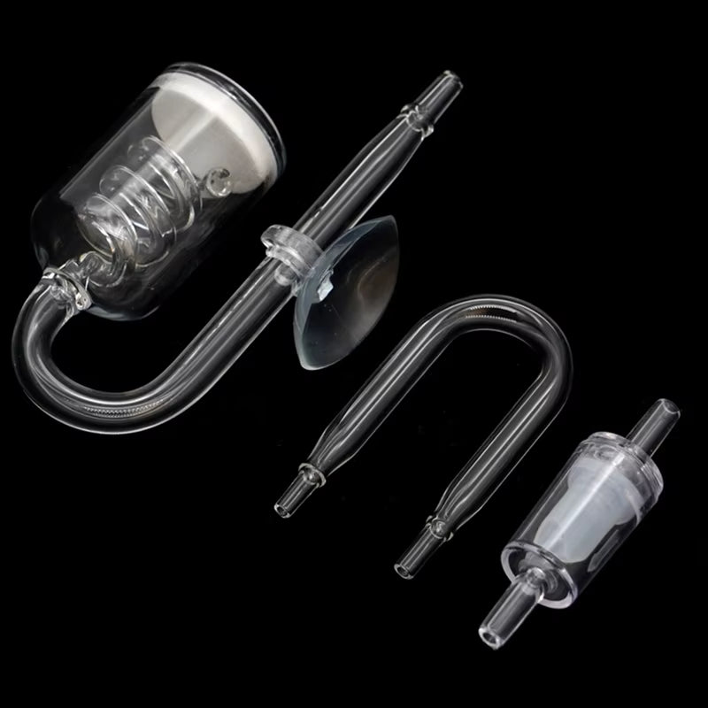 Aquarium Glass Spiral CO2 Diffuser with Suction Cup - Carbon Dioxide Atomizer for Aquatic Environments