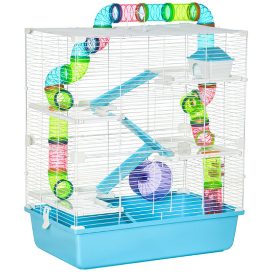 Oversized 23-Inch Hamster Cage with Tube and Tunnel, Featuring Portable Carrying Handle