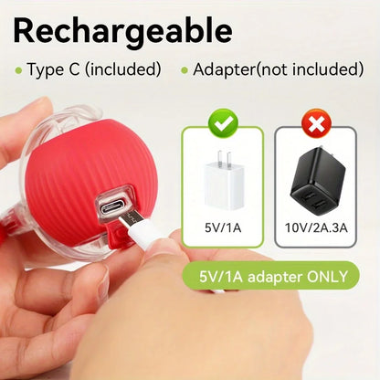Interactive Rechargeable Cat Ball Toy with Tail - Automatic Rolling Smart Pet Plaything