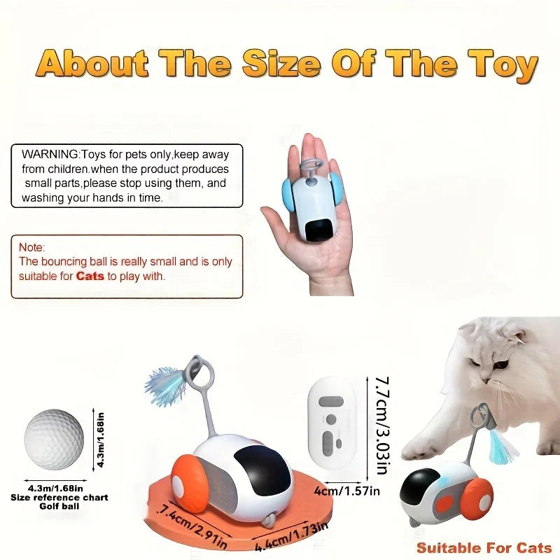 Smart Gravity Cat Toy Vehicle - Autonomous Drive with Advanced Obstacle Avoidance and Infrared Sensor for Indoor Play