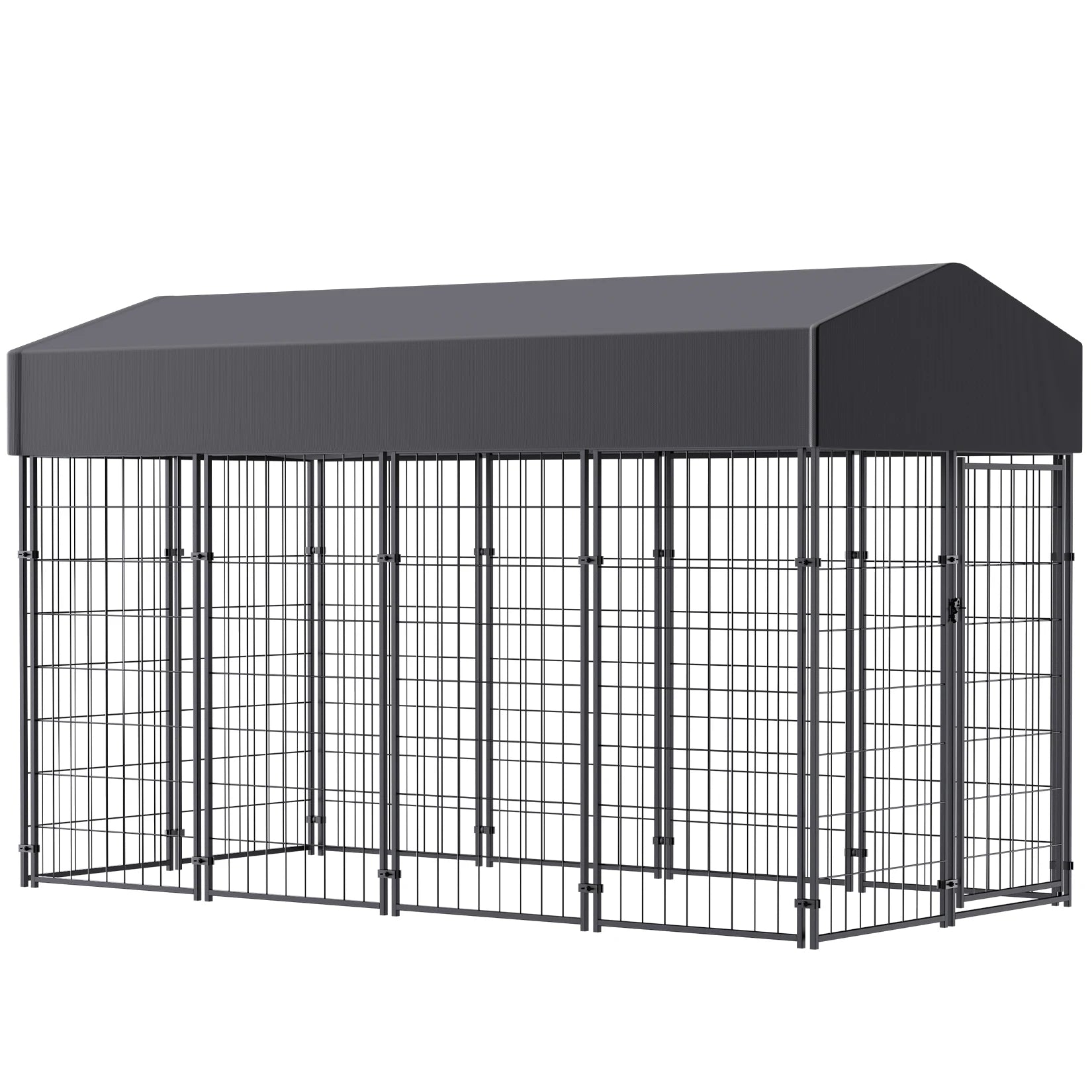 Premium Outdoor Dog Kennel with UV Protection and Waterproof Cover - Welded Wire Playpen for Large Breeds