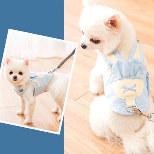 Elegant Dog Harness and Leash Ensemble