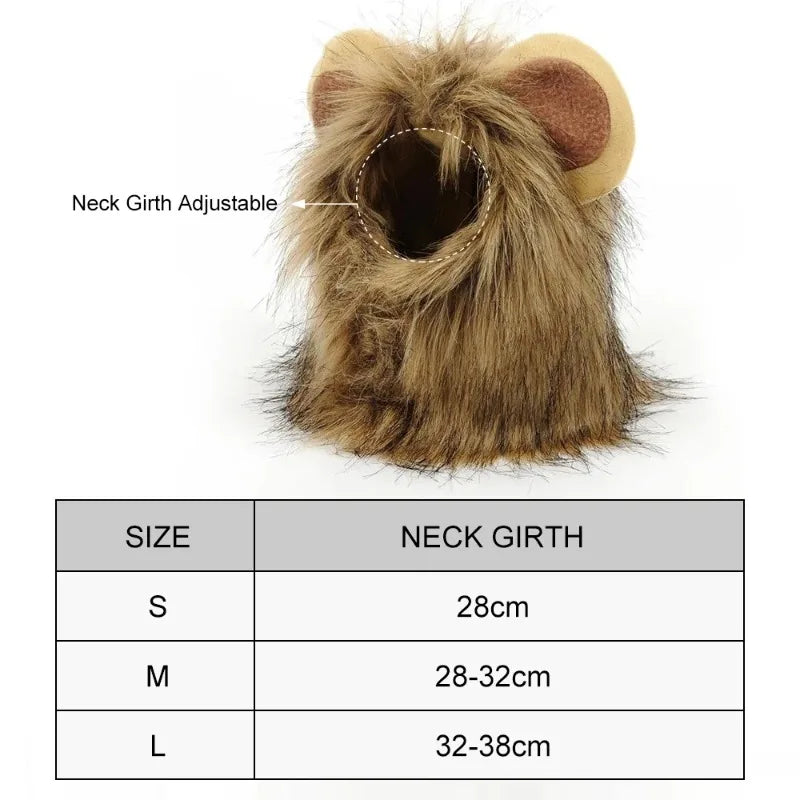 Cat Lion Mane Halloween Costume for Small Cats and Kittens - Ideal for Halloween, Cat Birthdays, and Cosplay Events