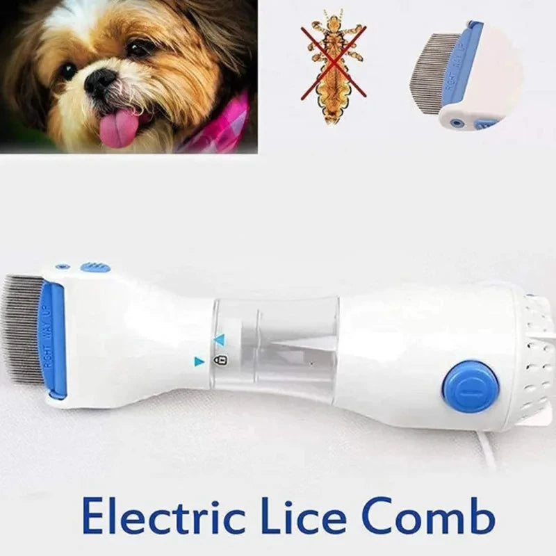 Electric Pet Lice and Flea Removal Comb: 3-in-1 Physical Brush for Cat and Dog Grooming | Chemical-Free and Versatile Solution
