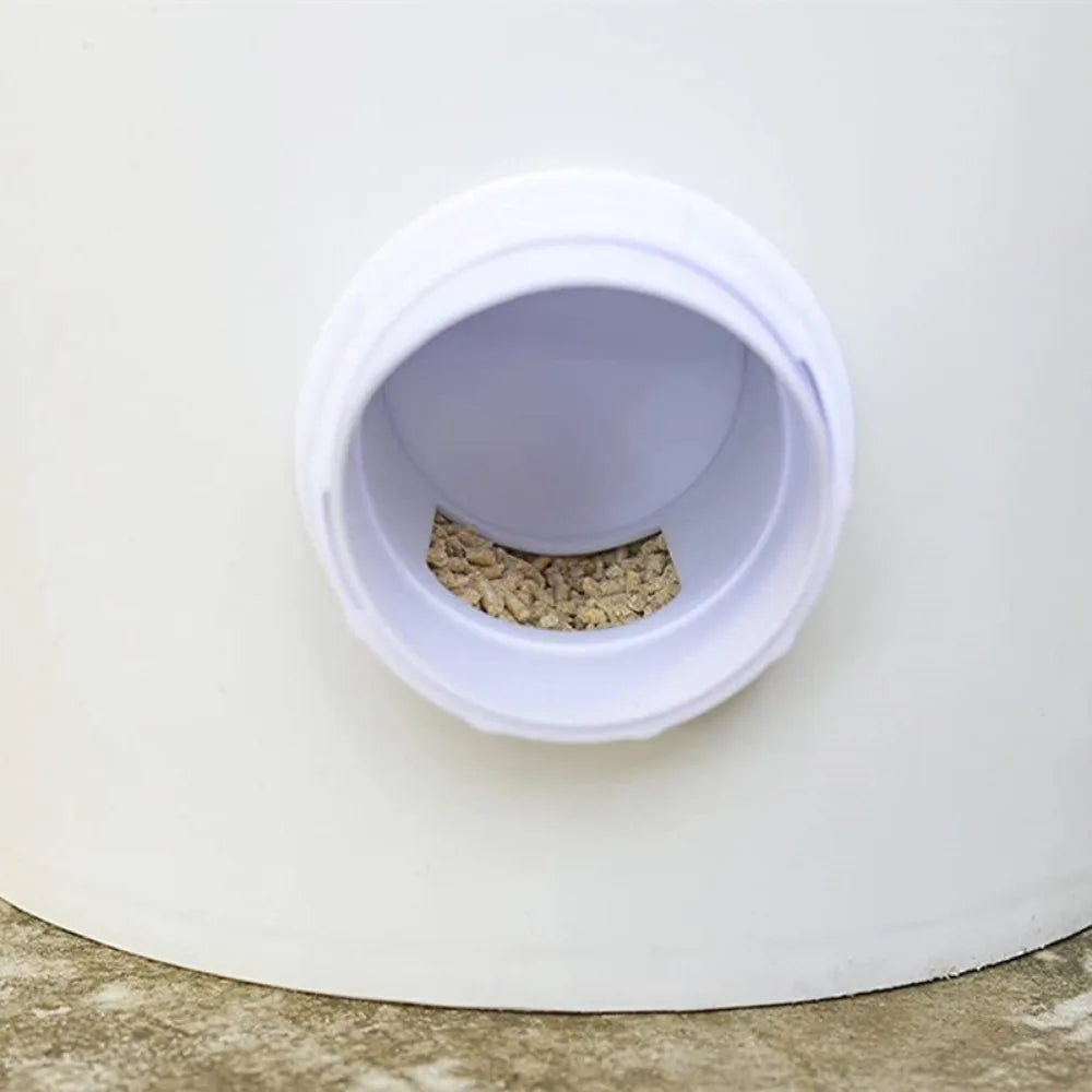 Automatic Gravity Poultry Feeder with Rainproof Design to Reduce Feed Waste for Chickens and Ducks