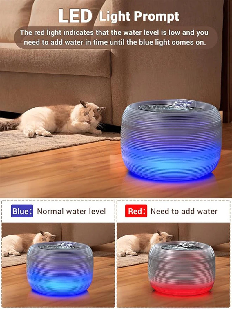Large Capacity Ultra-Quiet USB Electric Pet Water Fountain with Automatic Filtration System for Cats