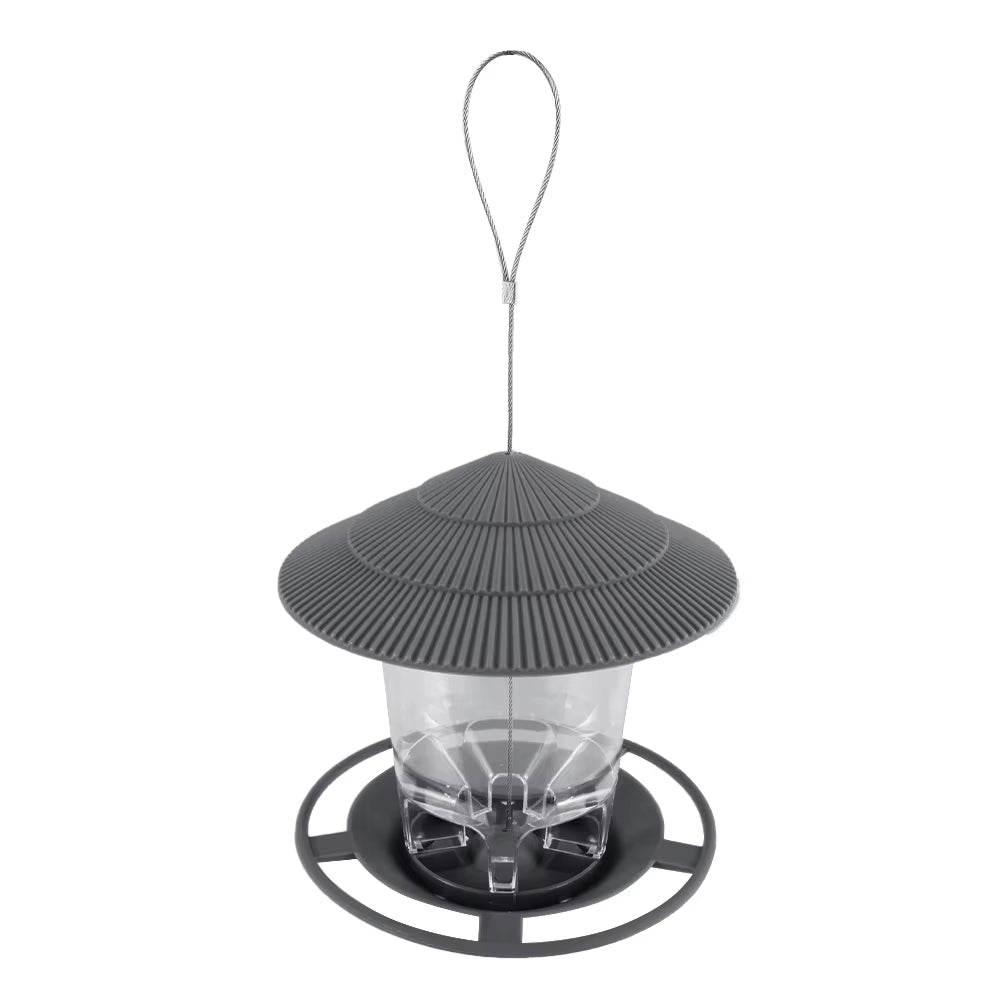 Automatic Outdoor Bird Feeder with Multi-Hole Dispenser and Hanging Nut Holder