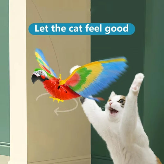 Interactive Electric Bird Cat Toy with Teaser Stick and Scratching Rope