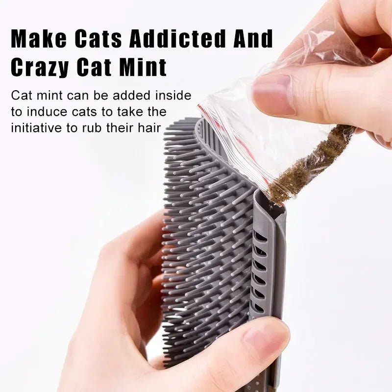 Cat Grooming Brush and Hair Removal Tool - Pet Massager and Scraper Accessories for Home and Garden