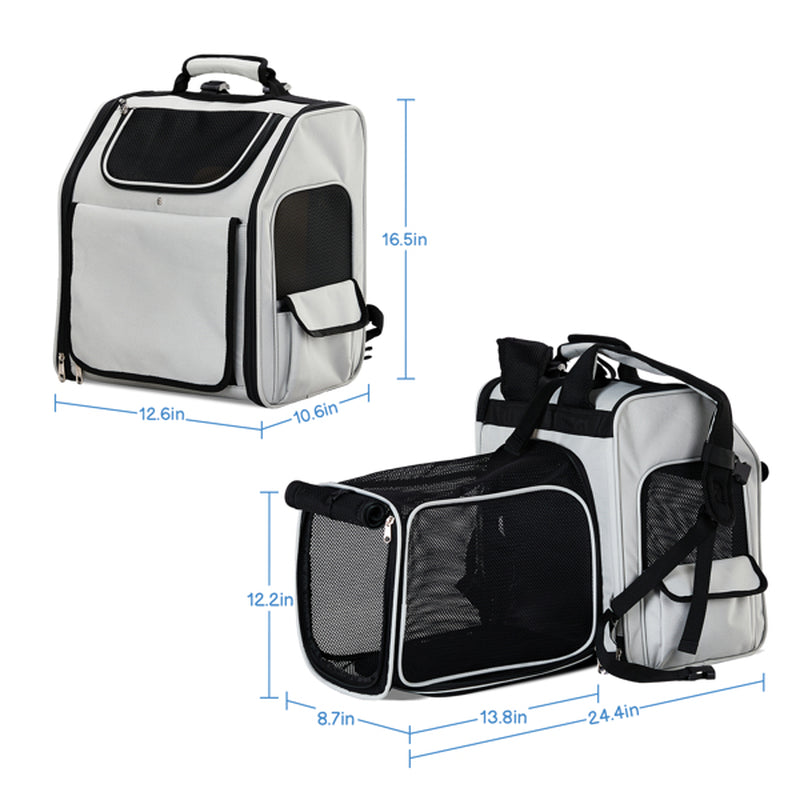 Premium Expandable Pet Carrier Backpack for Cats and Dogs, Breathable Mesh Travel Solution for Small Pets up to 26 lbs