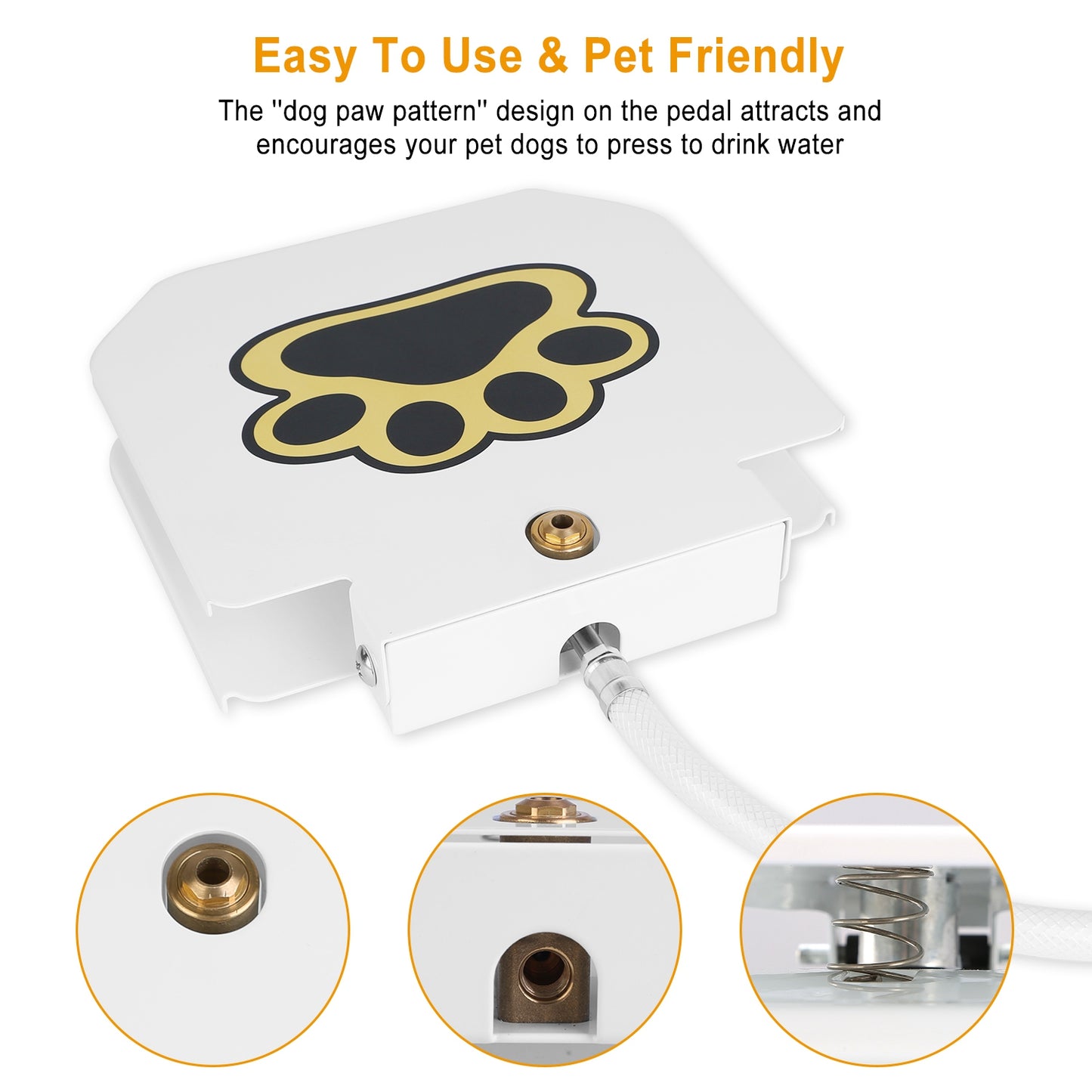 Outdoor Dog Water Fountain - Step-Activated Pet Water Dispenser with Interactive Paw Pedal Valve