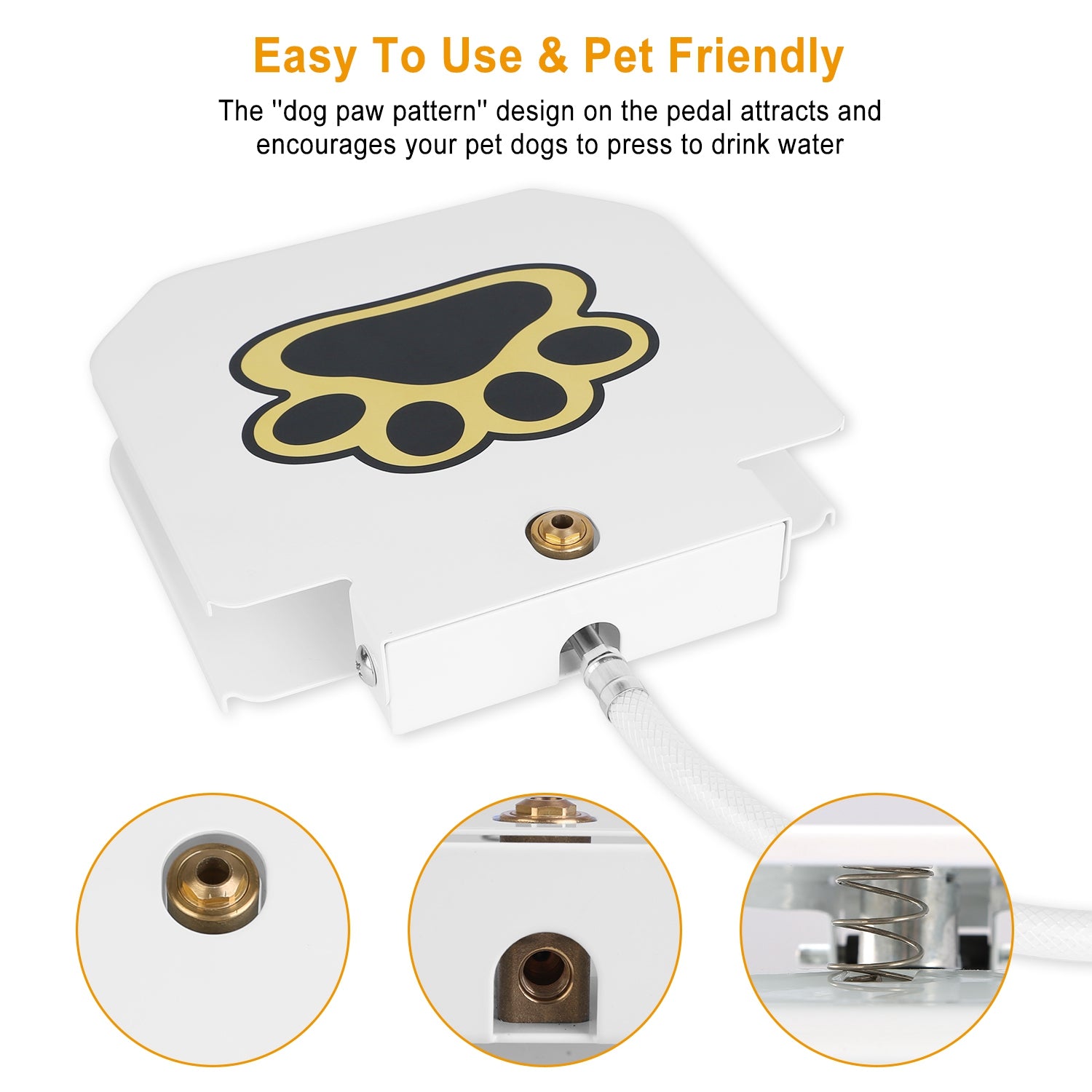 Outdoor Dog Water Fountain - Step-Activated Pet Water Dispenser with Interactive Paw Pedal Valve