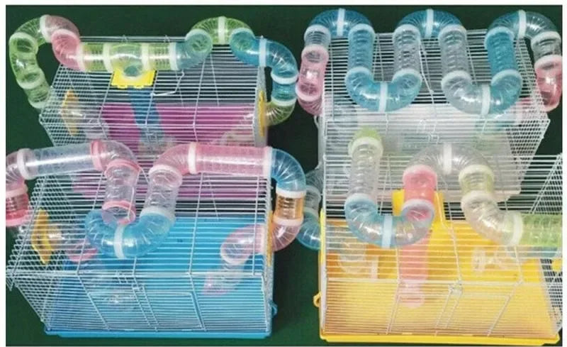 8-Piece Transparent Hamster Tunnel Toy Set for Pet Enrichment and Training Activities