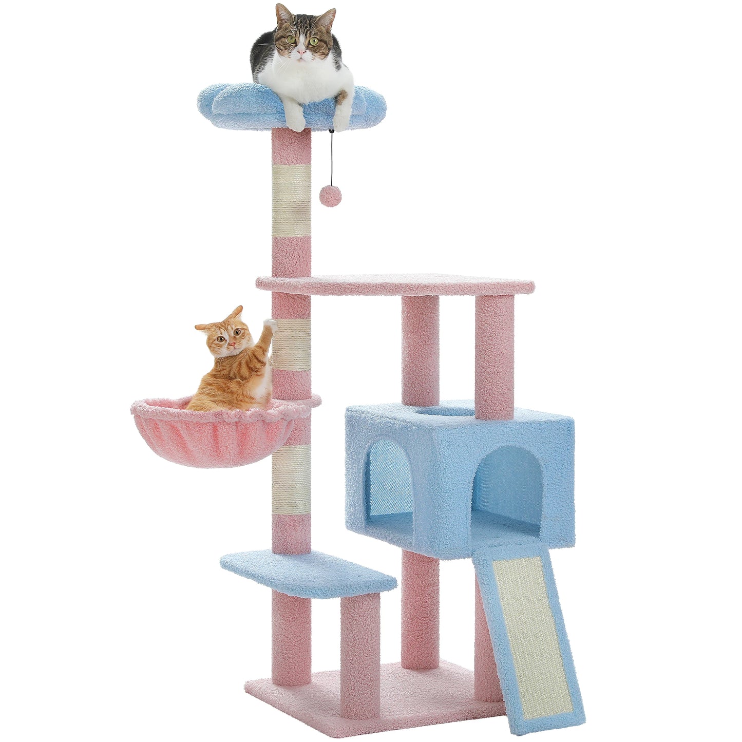 Multi-Tiered Cat Tree with Sisal-Wrapped Scratching Posts and Comfortable Condo for Small to Medium Indoor Cats