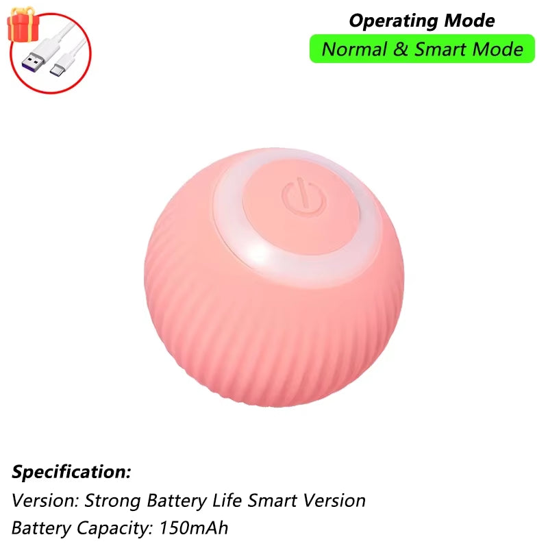 Interactive Rechargeable Cat Ball Toy with Tail - Automatic Rolling Smart Pet Plaything