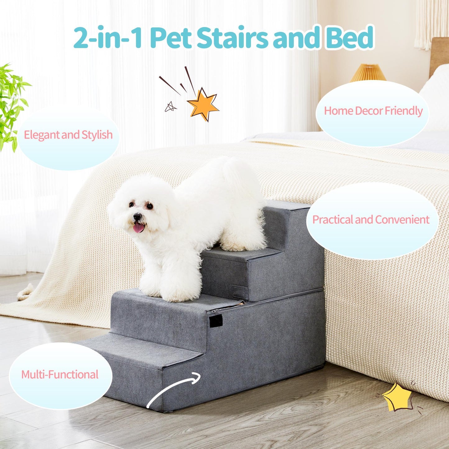 Four-step Dog Bed Indoor Non-slip  Ramp