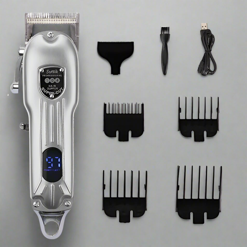 Premium Rechargeable Pet Hair Clipper - All-Metal Grooming Trimmer with Quiet Operation